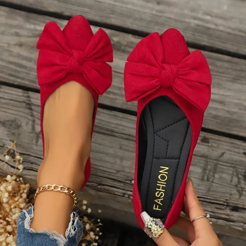 Damen Ballerinas mit großem Schleifen-Design und softem Obermaterial Nord Taschen