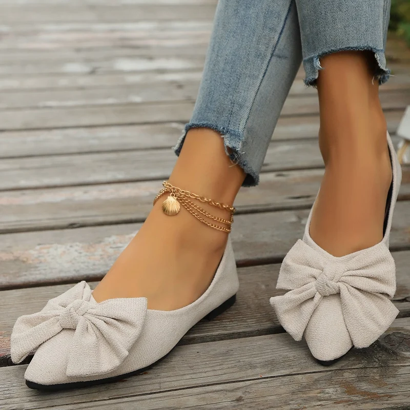 Damen Ballerinas mit großem Schleifen-Design und softem Obermaterial Nord Taschen
