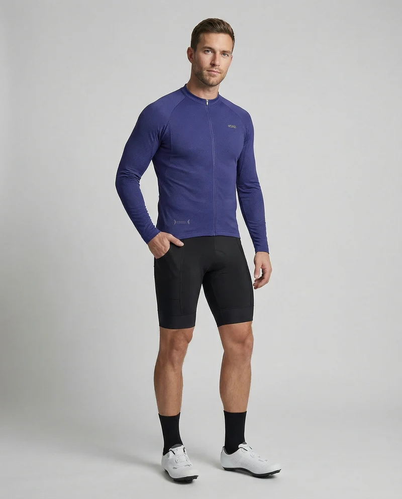 Fahrradtrikot Langarm Mit Rückentaschen Herren - Arvani