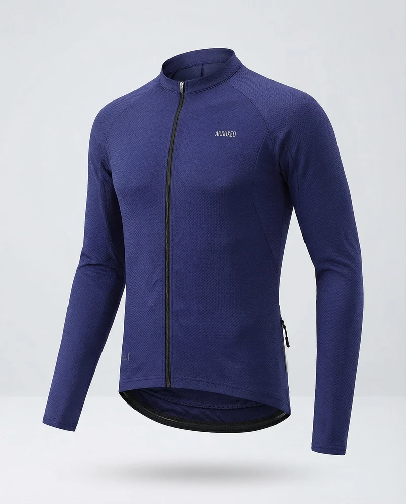 Fahrradtrikot Langarm Mit Rückentaschen Herren - Arvani