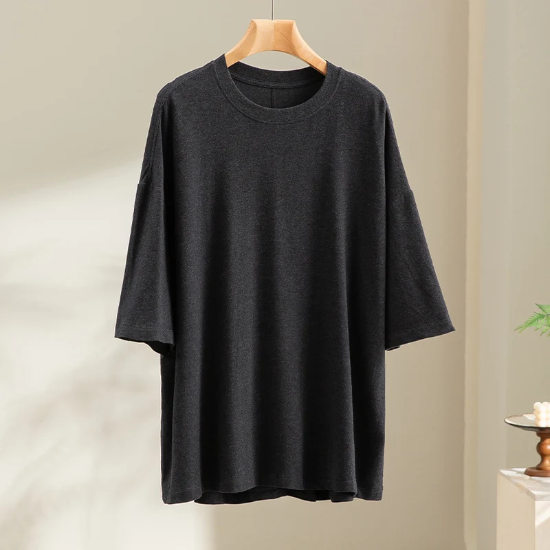 Herren Oversized T-Shirt aus hochwertigem Baumwollmix mit überschnittener Schulter und lockerem Fall Nord Taschen