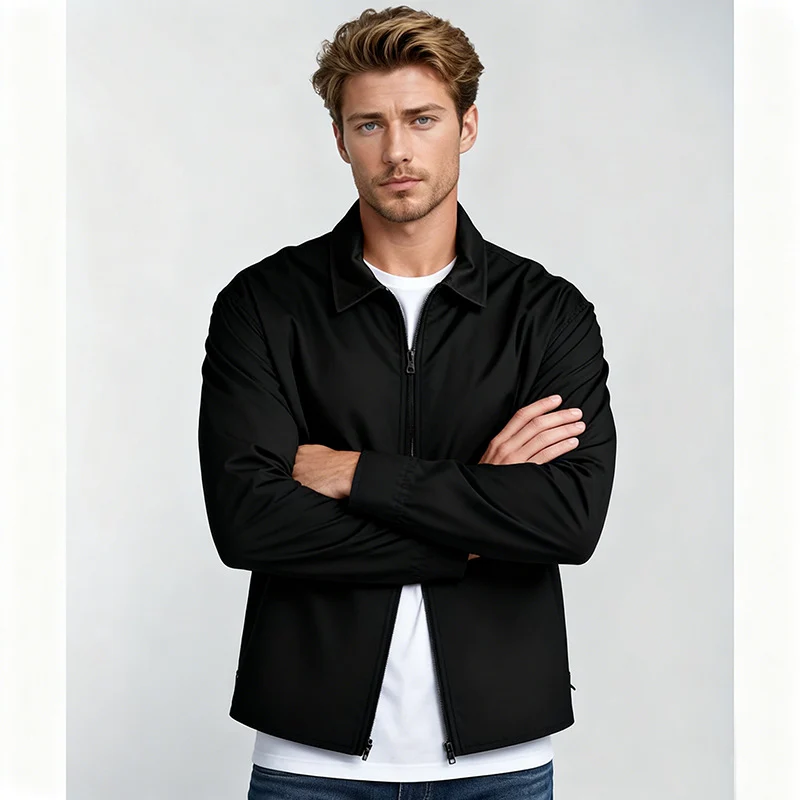 Herren Overshirt im Workwear-Stil mit durchgehendem Reißverschluss und aufgesetzten Brusttaschen Nord Taschen