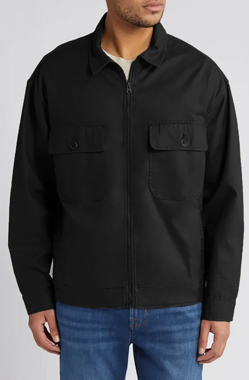 Herren Overshirt im Workwear-Stil mit durchgehendem Reißverschluss und aufgesetzten Brusttaschen Nord Taschen