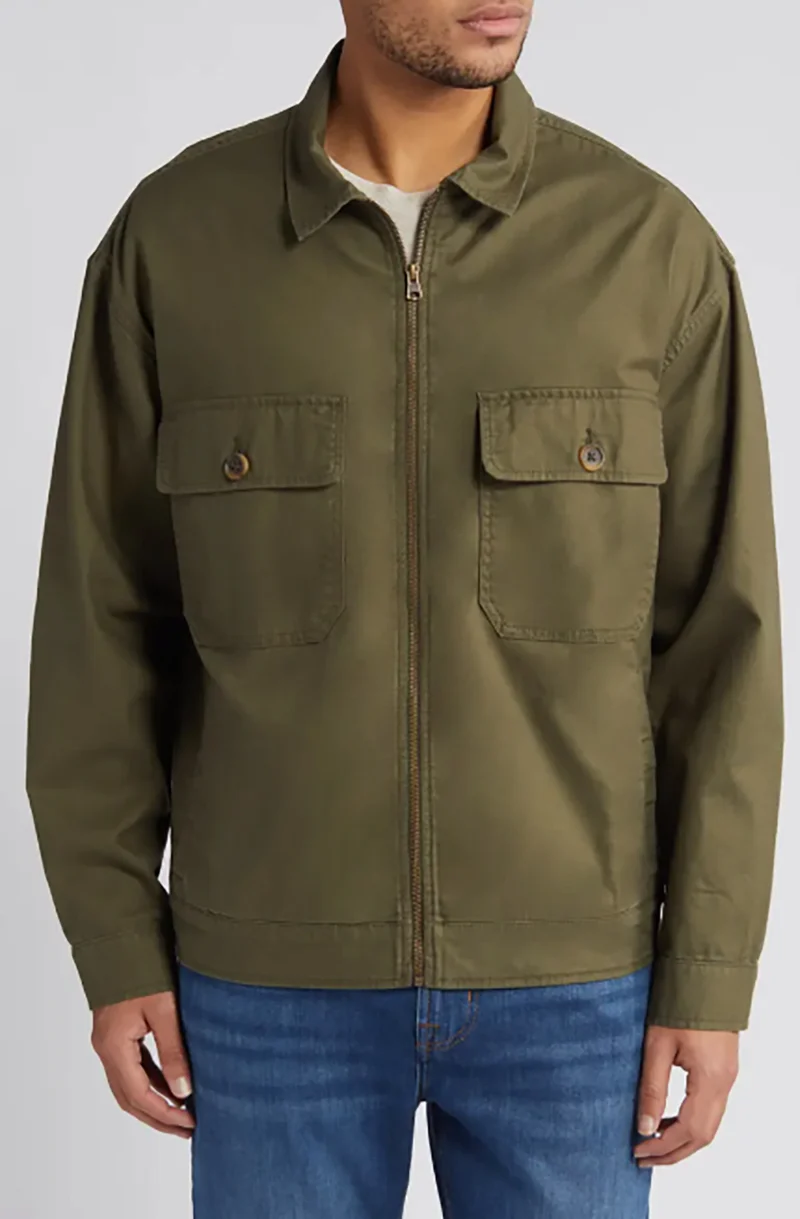 Herren Overshirt im Workwear-Stil mit durchgehendem Reißverschluss und aufgesetzten Brusttaschen Nord Taschen