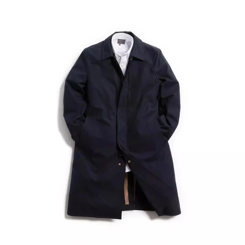Herren Mid-Length Einreihiger Mantel mit verdeckter Knopfleiste und taillierter Silhouette Nord Taschen