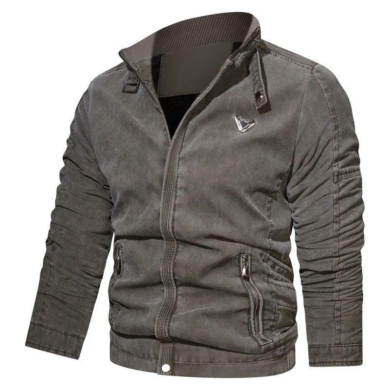 Herren Mikrofaser-Canvas-Blouson im Pilotenstil mit gerafften Ärmeln und verdeckten Reißverschlüssen Nord Taschen