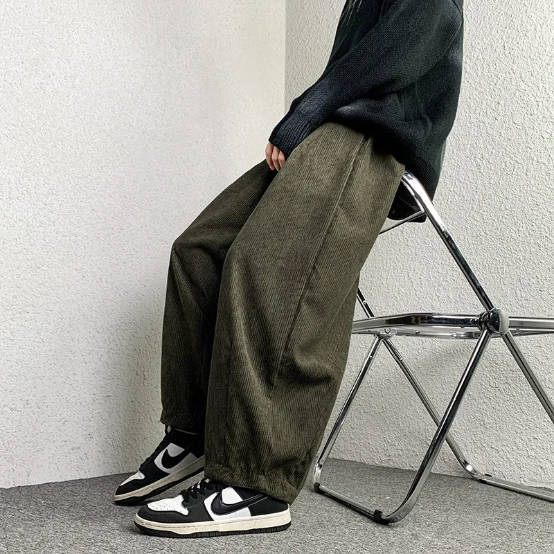 Unisex Extraweit geschnittene Cord-Loungehose mit Tunnelzug und elastischen Bündchen Nord Taschen