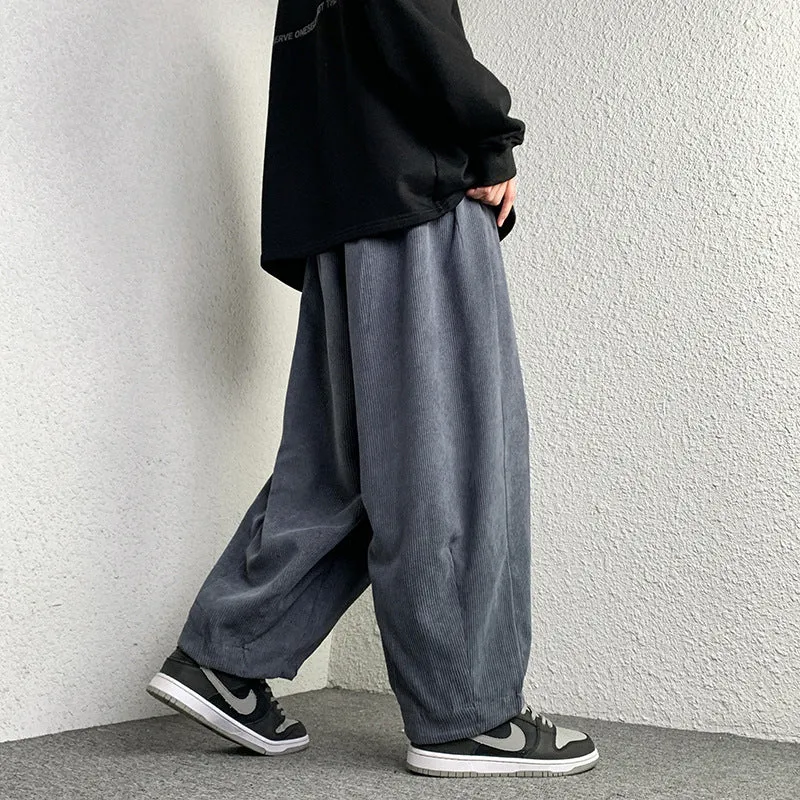 Unisex Extraweit geschnittene Cord-Loungehose mit Tunnelzug und elastischen Bündchen Nord Taschen