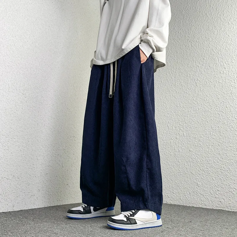 Unisex Extraweit geschnittene Cord-Loungehose mit Tunnelzug und elastischen Bündchen Nord Taschen