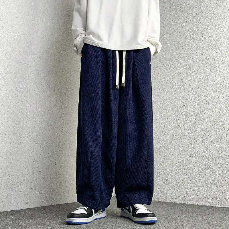 Unisex Extraweit geschnittene Cord-Loungehose mit Tunnelzug und elastischen Bündchen Nord Taschen
