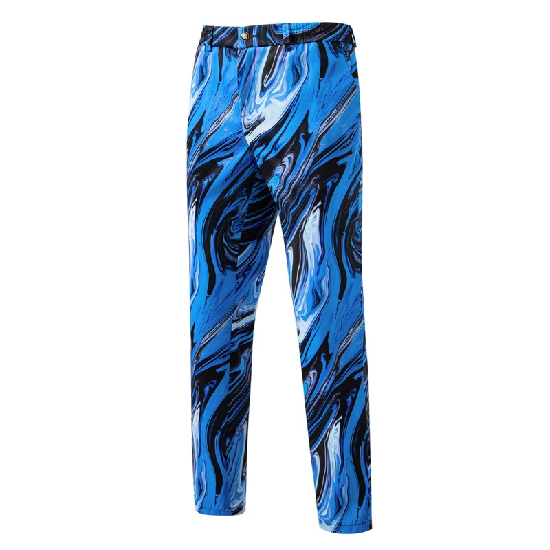 Herren Zweiteiliges Statement-Anzug mit schmal geschnittenem Sakko und Slim-Fit Hose im Marmorprint Nord Taschen