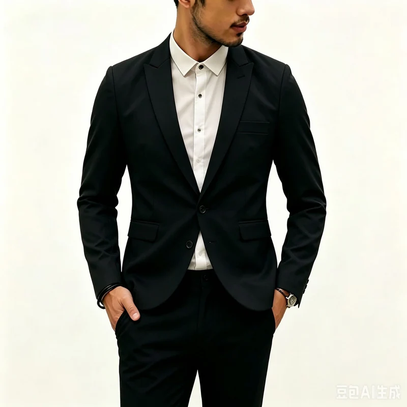 Herren Zweiteiliges Slim‑Fit Anzugset mit schmalem Revers und Stretchgewebe Nord Taschen