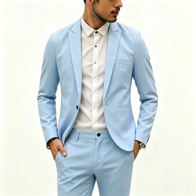 Herren Zweiteiliges Slim‑Fit Anzugset mit schmalem Revers und Stretchgewebe Nord Taschen