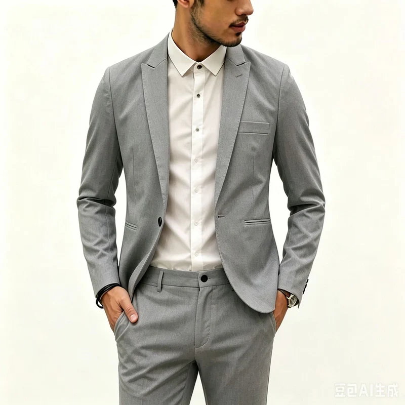 Herren Zweiteiliges Slim‑Fit Anzugset mit schmalem Revers und Stretchgewebe Nord Taschen