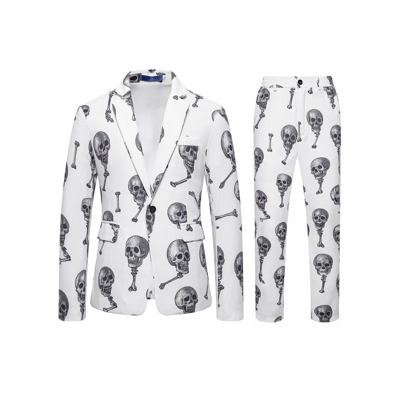 Herren Zweiteiliges Satin-Anzugsset mit grafischem Allover‑Print und schmaler Silhouette Nord Taschen