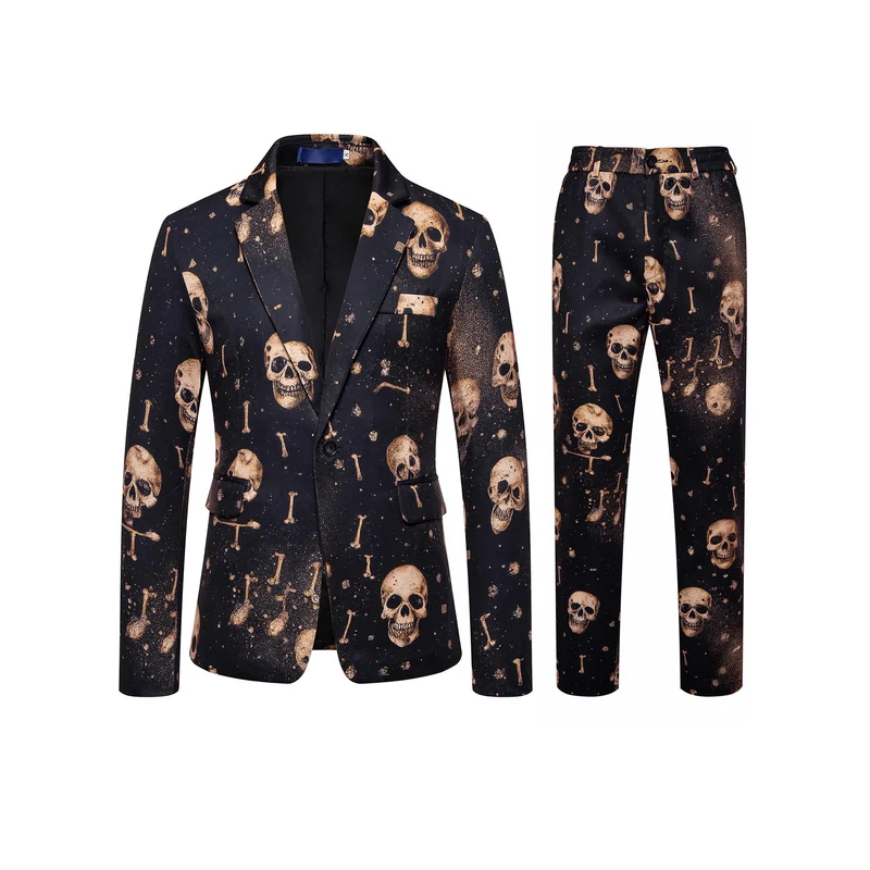 Herren Zweiteiliges Satin-Anzugsset mit grafischem Allover‑Print und schmaler Silhouette Nord Taschen