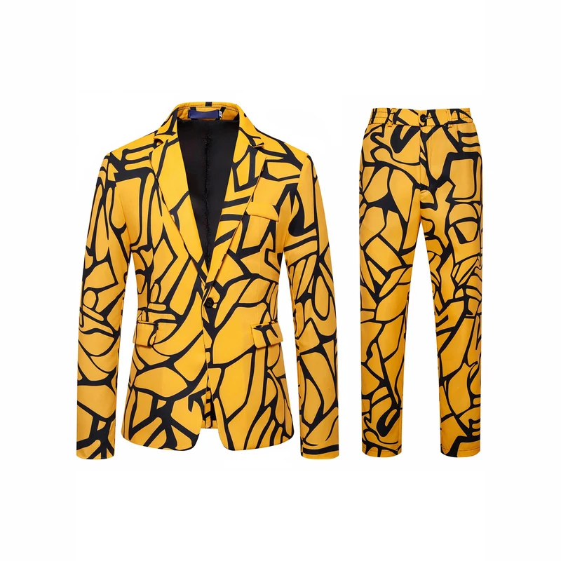 Herren Zweiteiliges Satin-Anzugsset mit grafischem Allover‑Print und schmaler Silhouette Nord Taschen