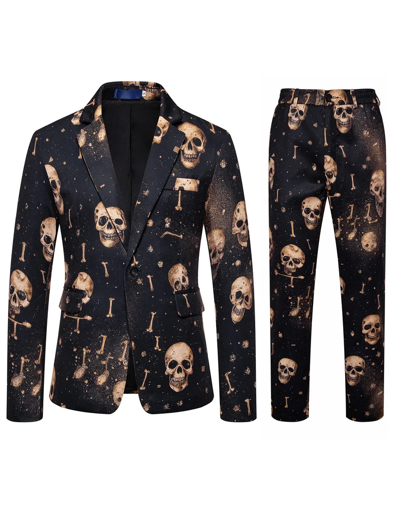 Herren Zweiteiliges Satin-Anzugsset mit grafischem Allover‑Print und schmaler Silhouette Nord Taschen
