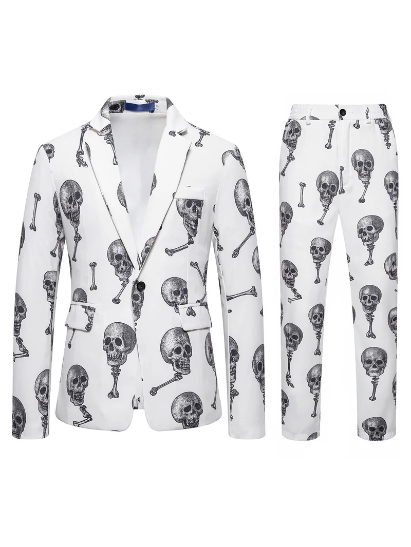 Herren Zweiteiliges Satin-Anzugsset mit grafischem Allover‑Print und schmaler Silhouette Nord Taschen