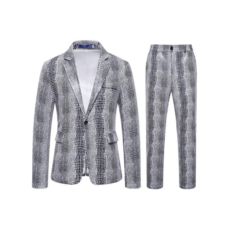Herren Zweiteiliges Glamour-Anzugset mit metallischem Kroko-Effekt und schmaler Silhouette Nord Taschen