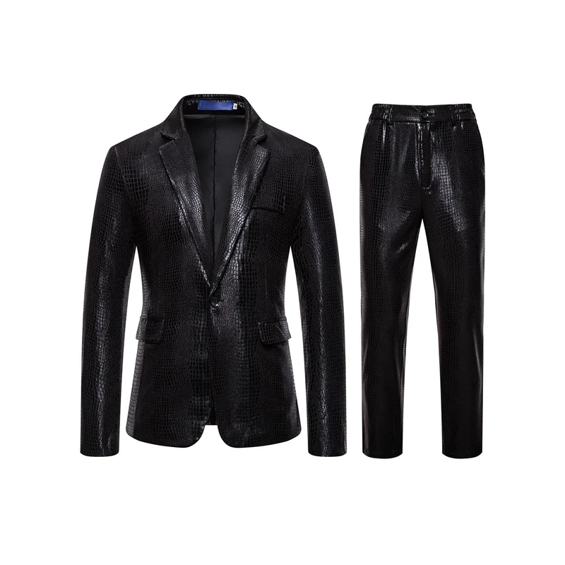 Herren Zweiteiliges Glamour-Anzugset mit metallischem Kroko-Effekt und schmaler Silhouette Nord Taschen