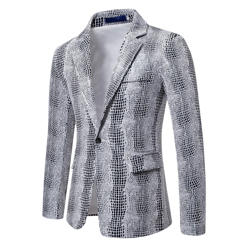 Herren Zweiteiliges Glamour-Anzugset mit metallischem Kroko-Effekt und schmaler Silhouette Nord Taschen