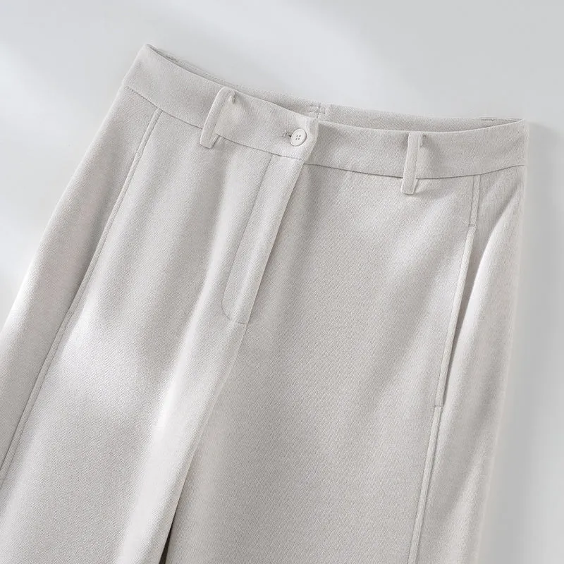 Damen High-Waist-Hose mit Bügelfalte und geradem Bein Nord Taschen