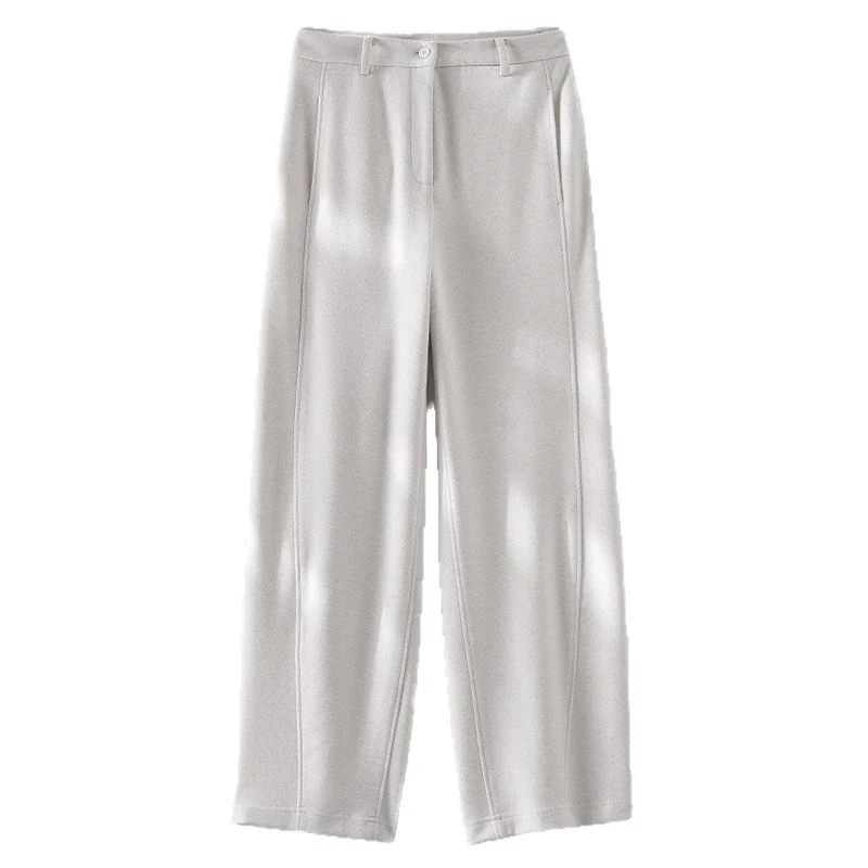 Damen High-Waist-Hose mit Bügelfalte und geradem Bein Nord Taschen