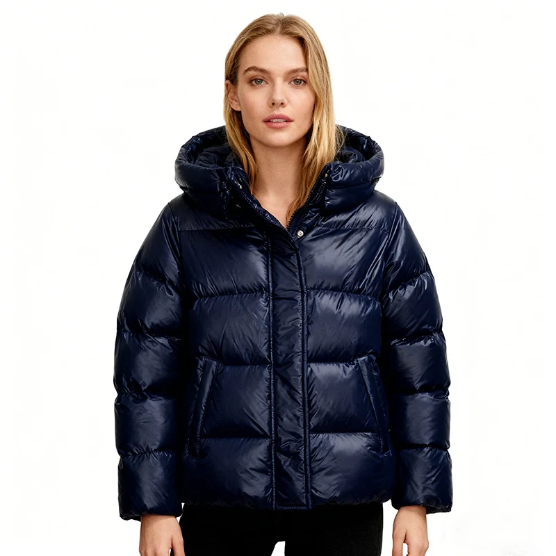 Damen Gesteppte Steppjacke mit Kapuze, Boxy-Schnitt und wasserabweisender Hülle Nord Taschen