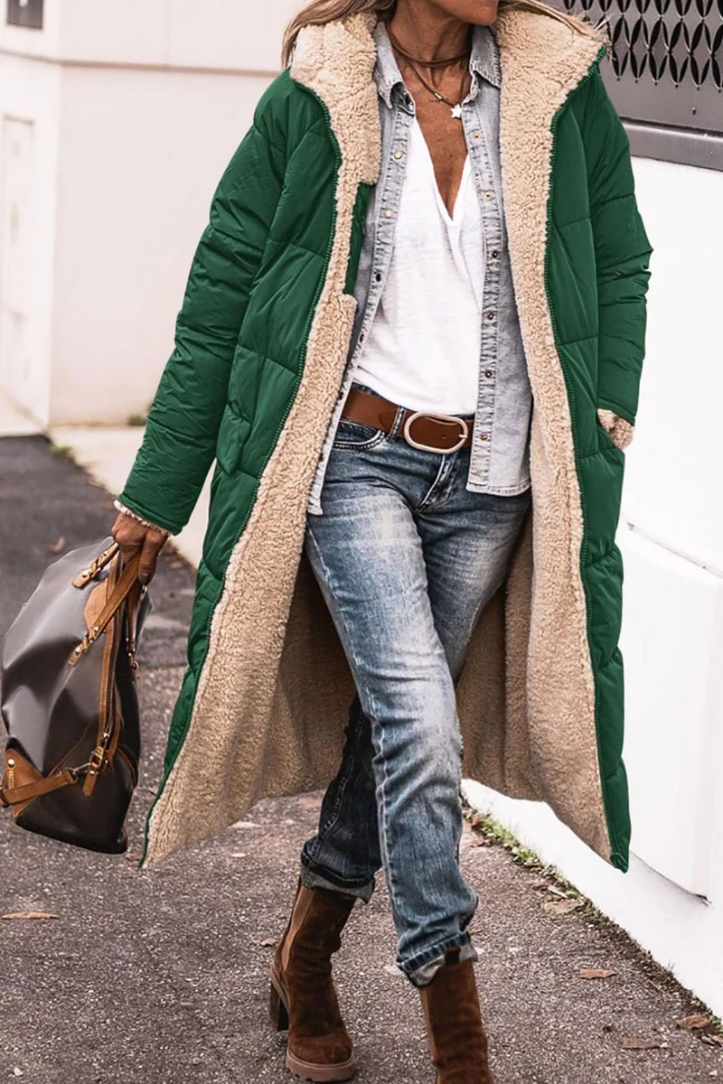 Damen gesteppte Quiltjacke mit Stehkragen und aufgesetzten Taschen Nord Taschen