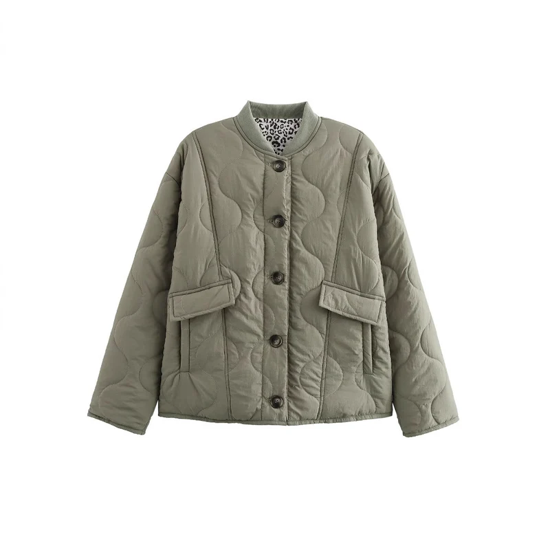 Damen Gepolsterte Steppjacke im Boxy‑Schnitt mit Rundhalsausschnitt und aufgesetzten Taschen Nord Taschen