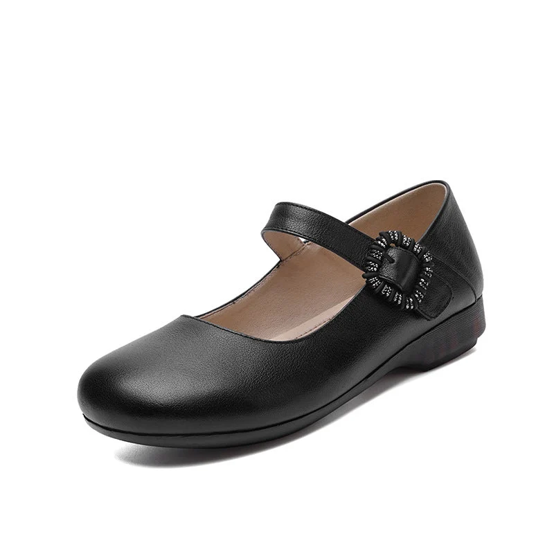 Damen Mary Jane Schuhe mit dekorativer Schnalle und komfortablem Blockabsatz