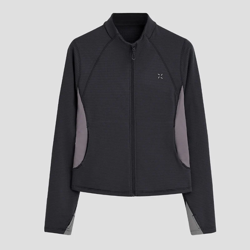 Damen Atmungsaktive Sportjacke mit Stehkragen, Raglanärmeln und Stretch-Einsätzen Nord Taschen