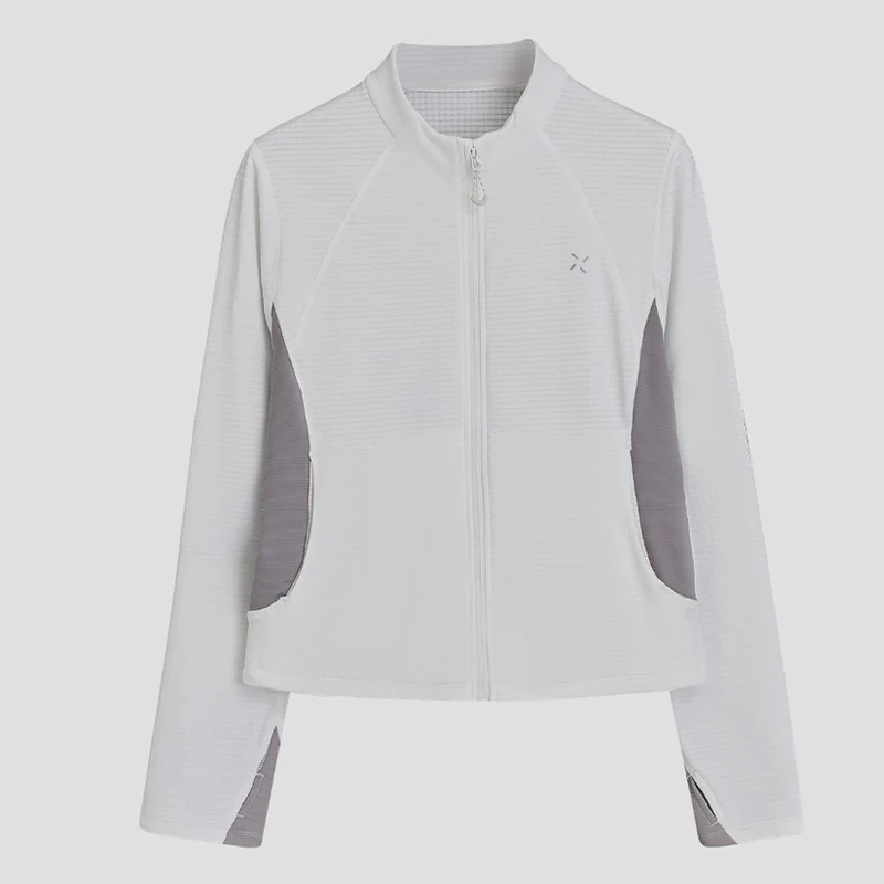 Damen Atmungsaktive Sportjacke mit Stehkragen, Raglanärmeln und Stretch-Einsätzen Nord Taschen