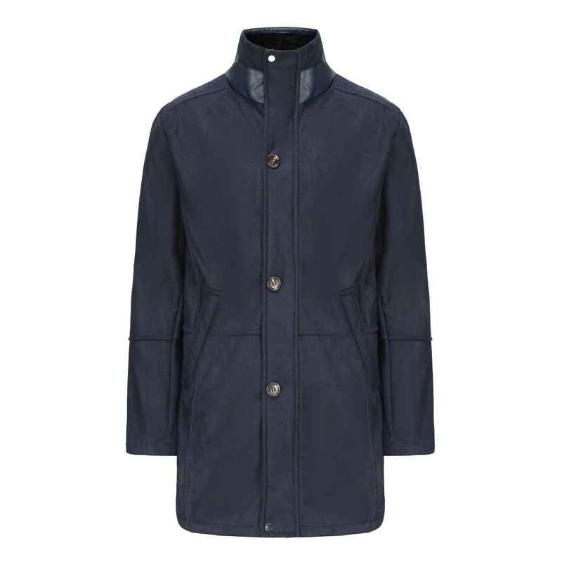 Herren Mantel im Fieldcoat‑Style mit Teddykragen und Zweiwege-Reißverschluss Nord Taschen