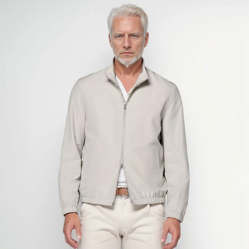 Herren Leichter Windbreaker mit Stehkragen und Zwei-Wege-Reißverschluss Nord Taschen