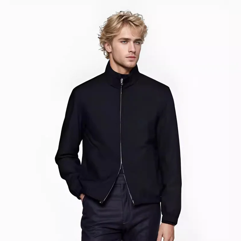 Herren Leichter Windbreaker mit Stehkragen und Zwei-Wege-Reißverschluss Nord Taschen