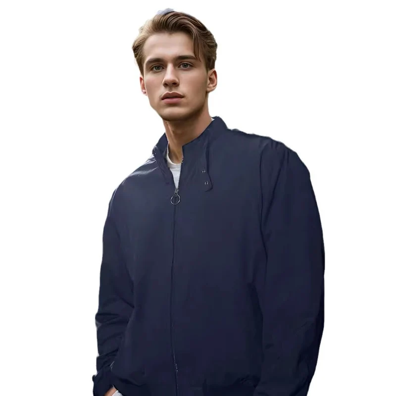 Herren Leichte Bomberjacke mit Stehkragen, Ring-Zipper und elastischem Saum Nord Taschen