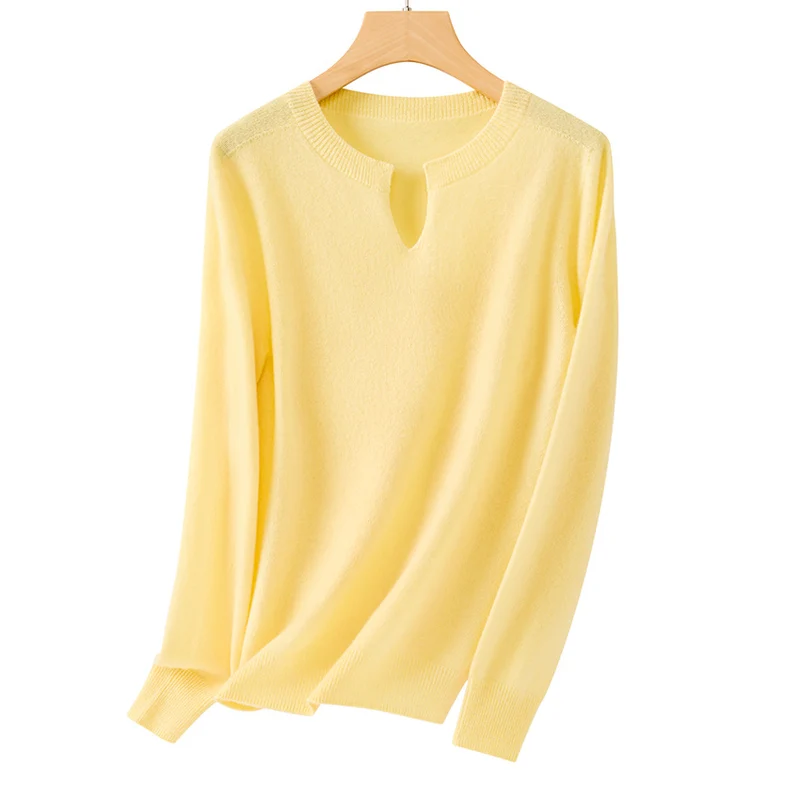 Damen Feinstrickpullover mit Kerbkragen und Angora‑Optik Nord Taschen