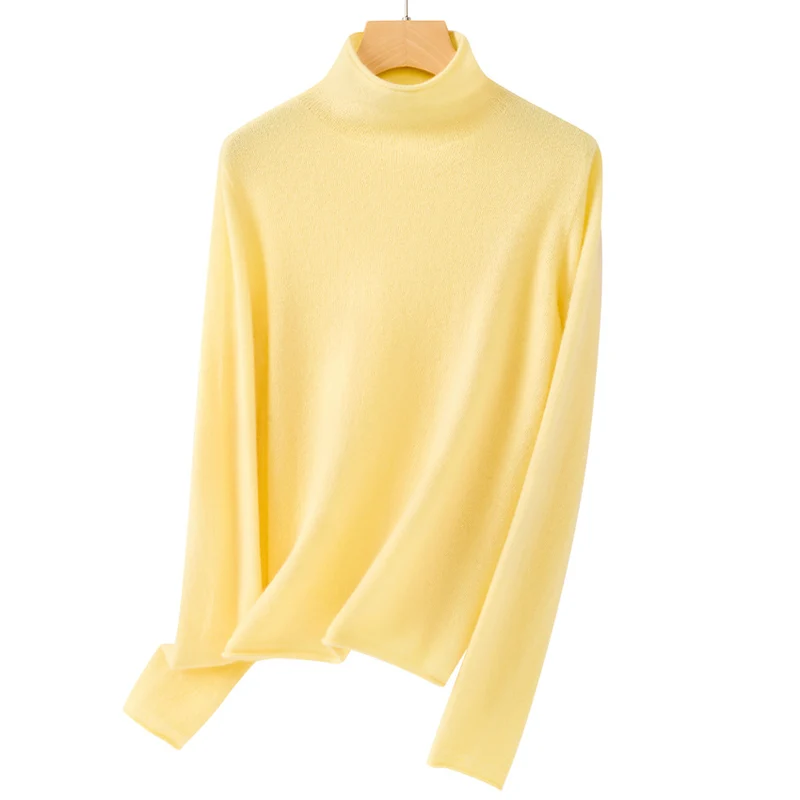 Damen Feinstrick-Rollkragenpullover mit schmaler Passform und hochwertiger Jersey-Qualität Nord Taschen