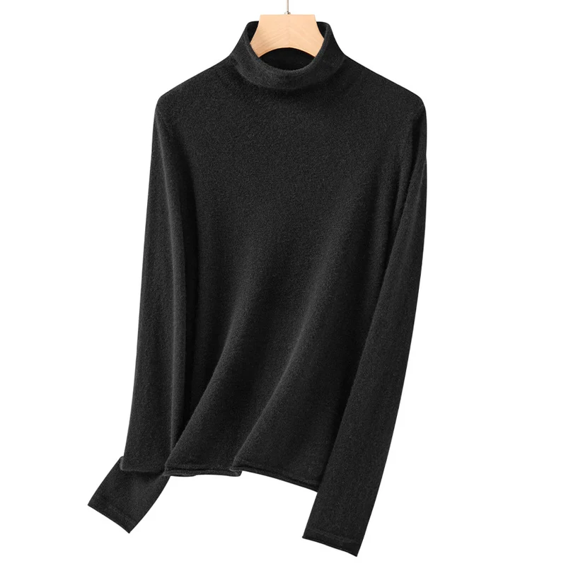 Damen Feinstrick-Rollkragenpullover mit schmaler Passform und hochwertiger Jersey-Qualität Nord Taschen