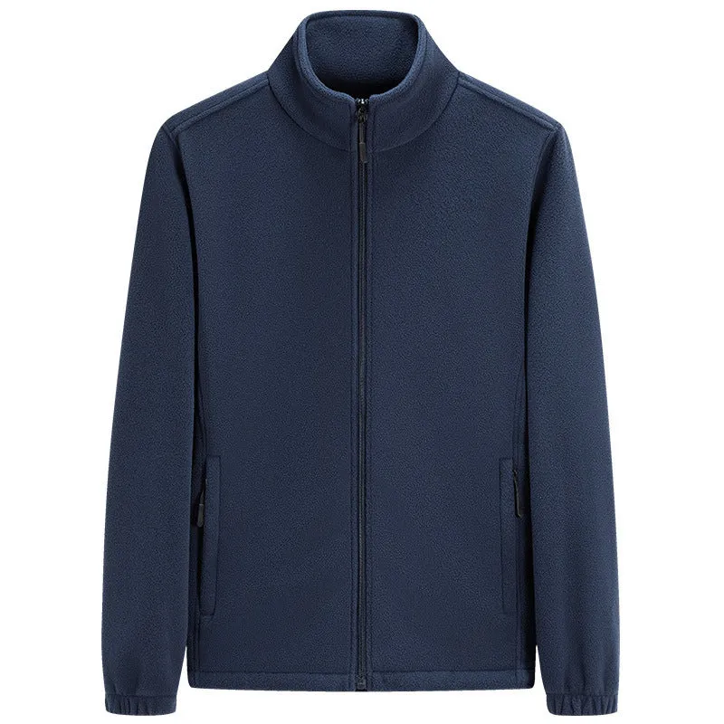 Herren Microfleece Outdoorjacke mit Stehkragen und durchgehendem Reißverschluss Nord Taschen
