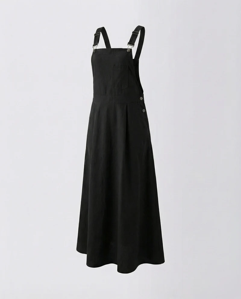 Damen Latz-Maxikleid mit verstellbaren Trägern