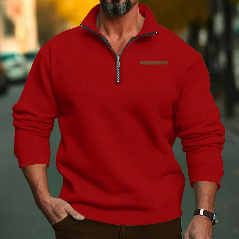Herren Fleece Sweatshirt mit Reißverschluss
