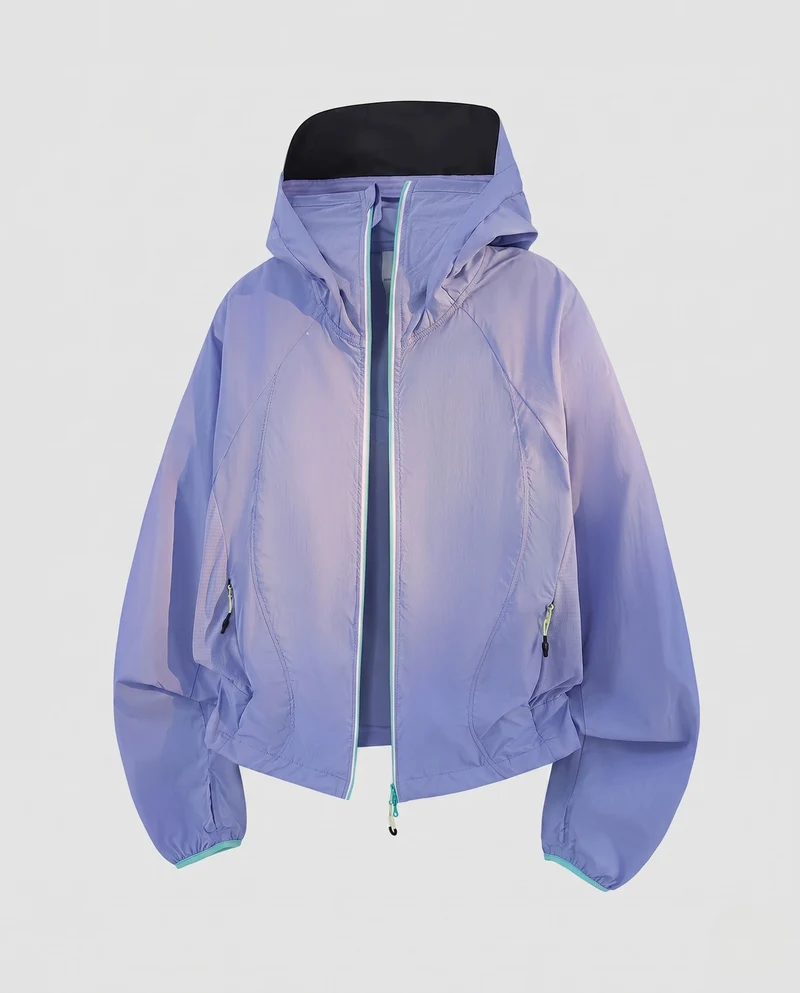 Damen nan ultraleichte Kapuzen-Outdoorjacke, packbar mit zweirichtungs-Reißverschluss und elastischen Bündchen Nord Taschen