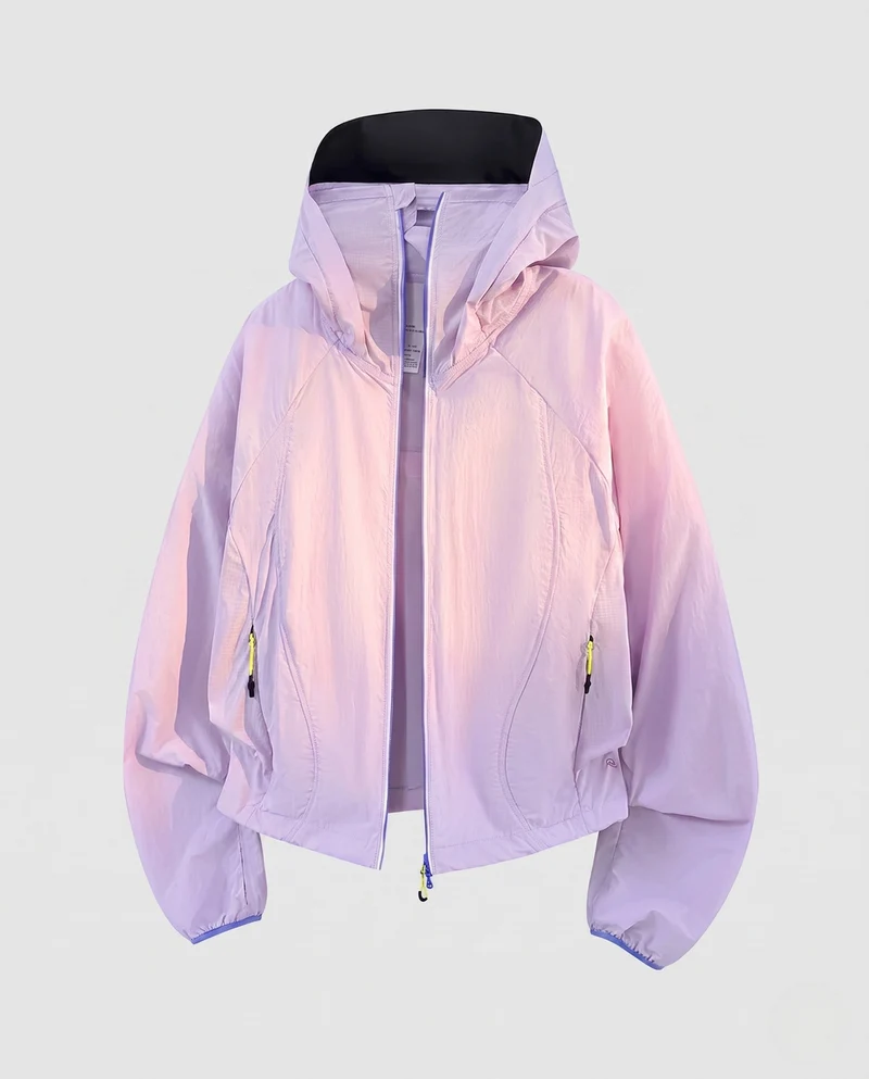 Damen nan ultraleichte Kapuzen-Outdoorjacke, packbar mit zweirichtungs-Reißverschluss und elastischen Bündchen Nord Taschen