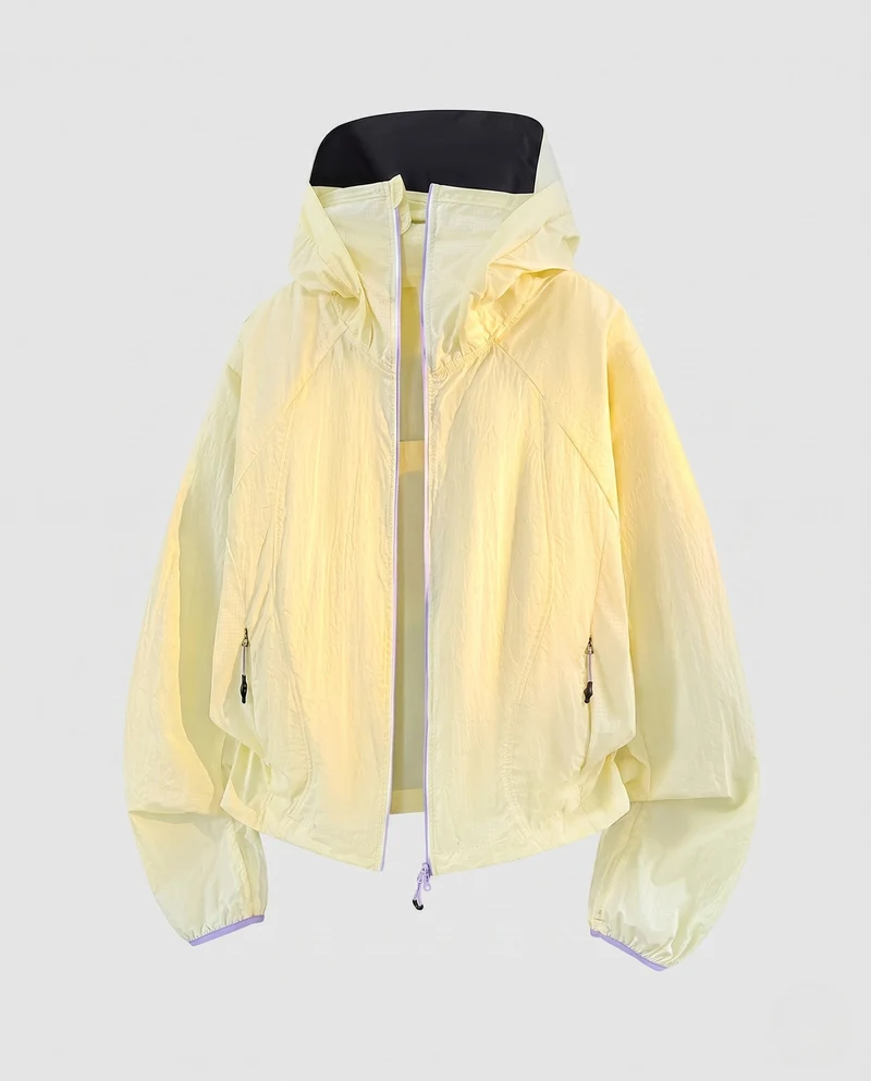 Damen nan ultraleichte Kapuzen-Outdoorjacke, packbar mit zweirichtungs-Reißverschluss und elastischen Bündchen Nord Taschen