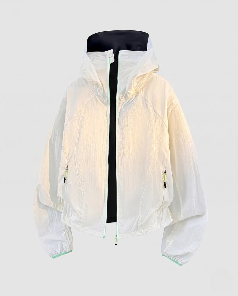 Damen nan ultraleichte Kapuzen-Outdoorjacke, packbar mit zweirichtungs-Reißverschluss und elastischen Bündchen Nord Taschen