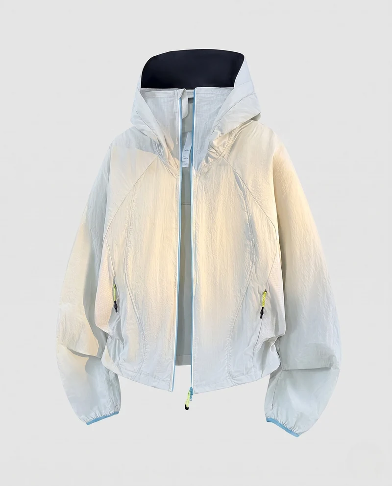 Damen nan ultraleichte Kapuzen-Outdoorjacke, packbar mit zweirichtungs-Reißverschluss und elastischen Bündchen Nord Taschen