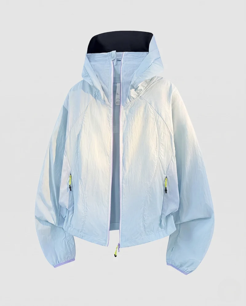Damen nan ultraleichte Kapuzen-Outdoorjacke, packbar mit zweirichtungs-Reißverschluss und elastischen Bündchen Nord Taschen